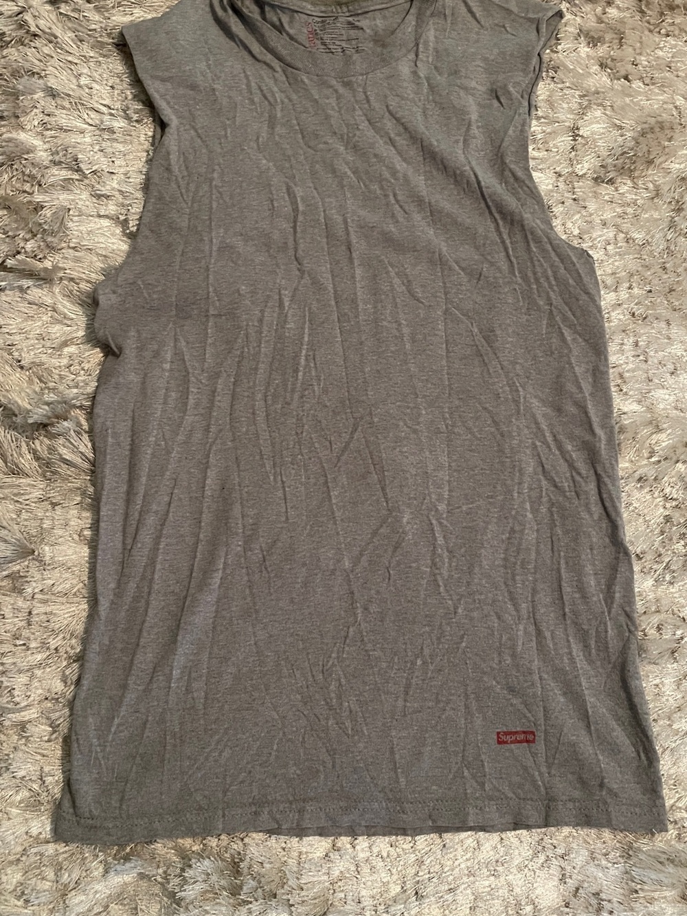 Supreme x Hanes Men's Gray Muscle Tank Top